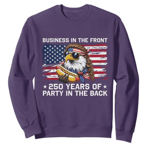 Business In The Front Party In The Back 250th Anniversary USA Sweatshirt Patriotic Eagle Mullet
