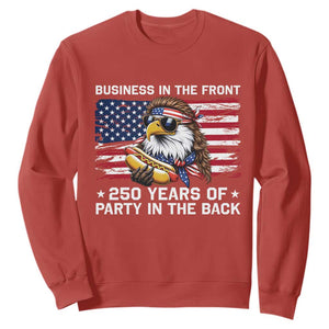 Business In The Front Party In The Back 250th Anniversary USA Sweatshirt Patriotic Eagle Mullet