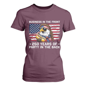 Business In The Front Party In The Back 250th Anniversary USA T Shirt For Women Patriotic Eagle Mullet