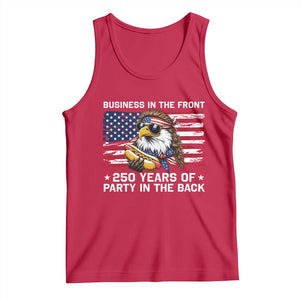 Business In The Front Party In The Back 250th Anniversary USA Tank Top Patriotic Eagle Mullet