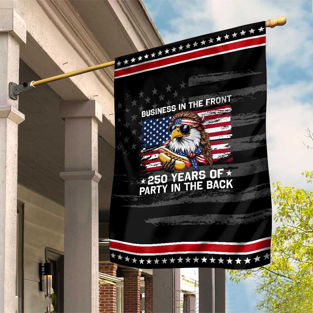 Business In The Front Party In The Back 250th Anniversary USA Patriotic Garden Flag Eagle Mullet TS11 Distressed Black Red Print Your Wear