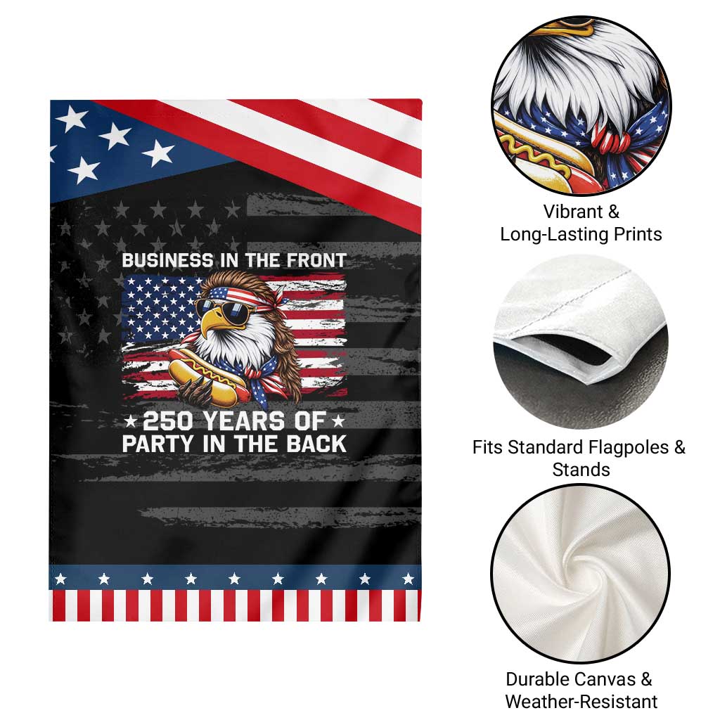 Business In The Front Party In The Back 250th Anniversary USA Patriotic Garden Flag Eagle Mullet TS11 Print Your Wear