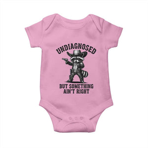 Undiagnosed But Something Ain't Right Baby Onesie Funny Raccoon Cowboy
