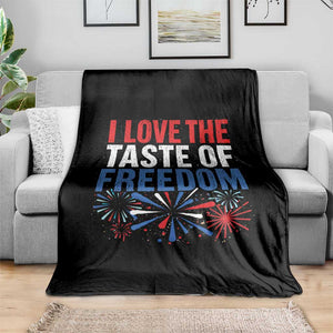 I Love The Taste Of Freedom Funny 4th of July Couple Matching Throw Blanket US Fireworks