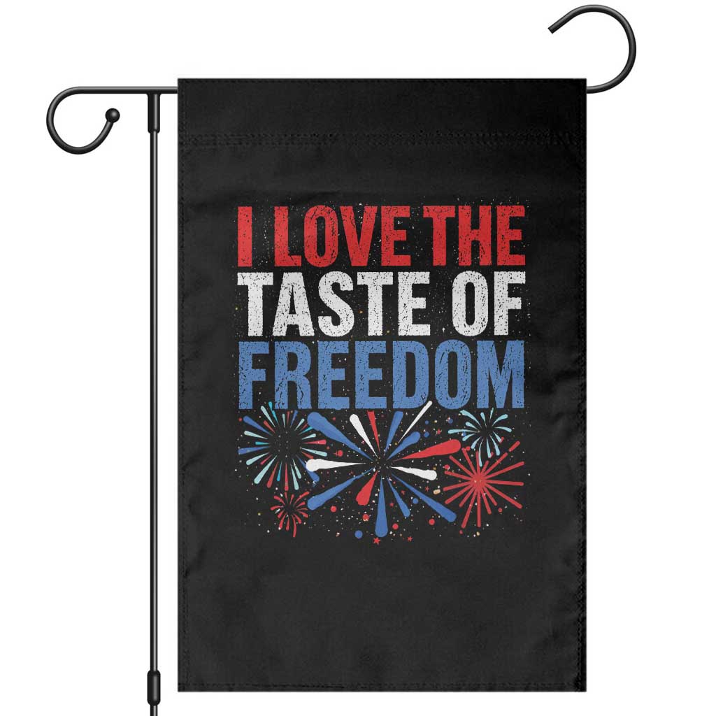 I Love The Taste Of Freedom Funny 4th of July Couple Matching Garden Flag US Fireworks TS11 Black Print Your Wear