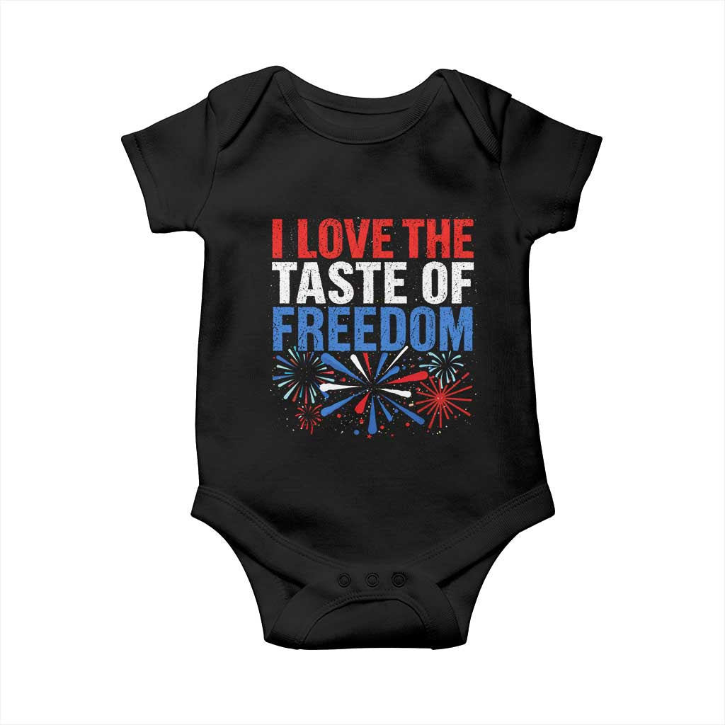 I Love The Taste Of Freedom Funny 4th of July Couple Matching Baby Onesie US Fireworks