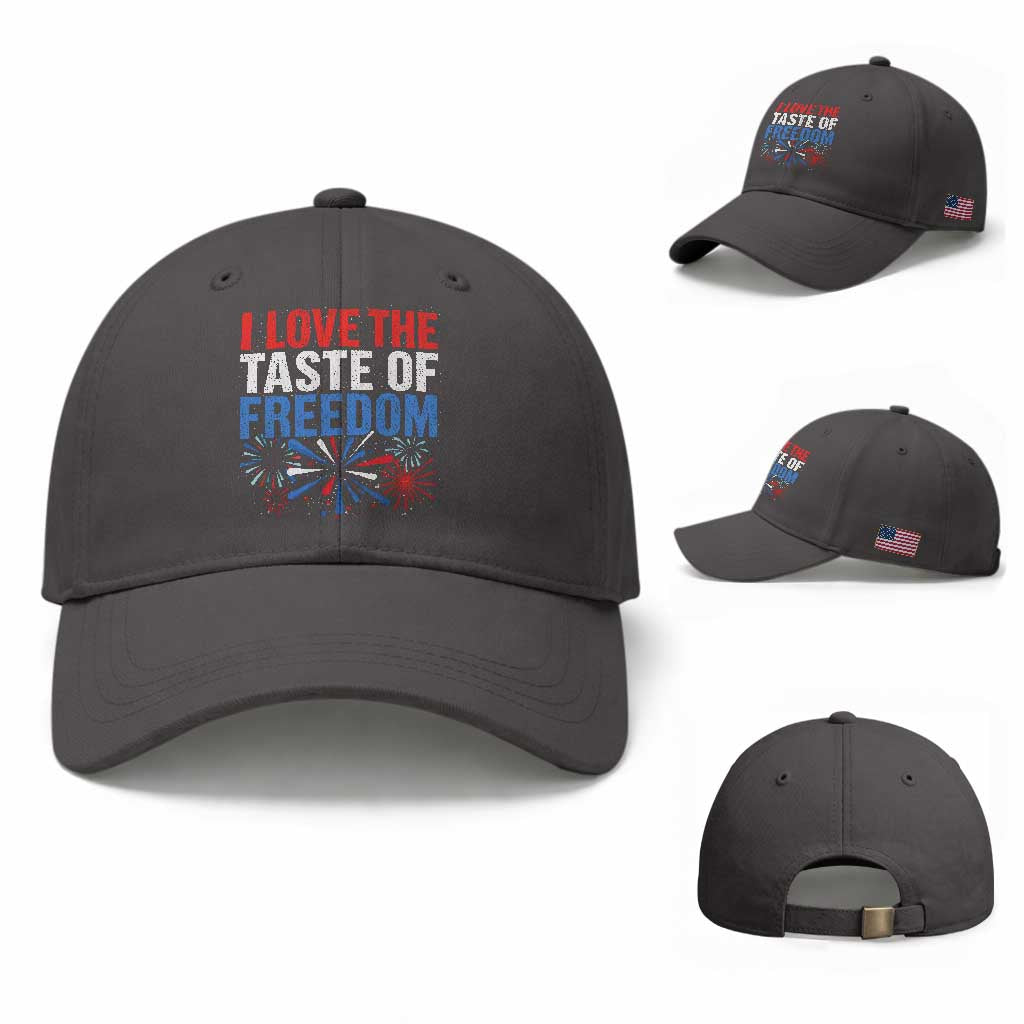 I Love The Taste Of Freedom Funny 4th of July Couple Matching Baseball Cap US Fireworks