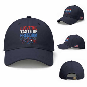 I Love The Taste Of Freedom Funny 4th of July Couple Matching Baseball Cap US Fireworks