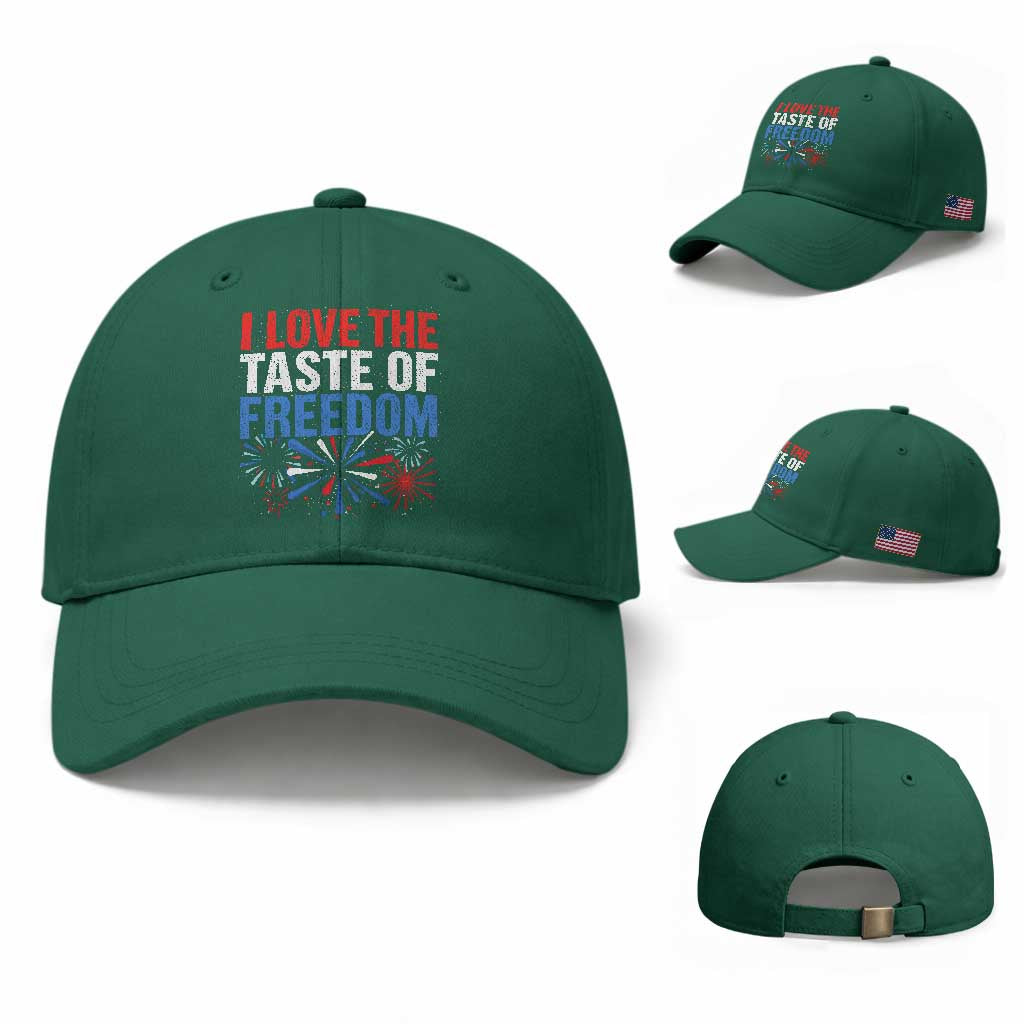 I Love The Taste Of Freedom Funny 4th of July Couple Matching Baseball Cap US Fireworks