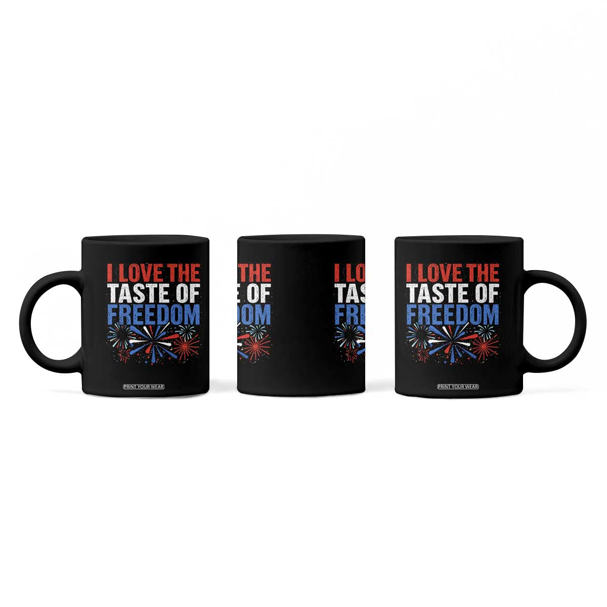 I Love The Taste Of Freedom Funny 4th of July Couple Matching Coffee Mug US Fireworks