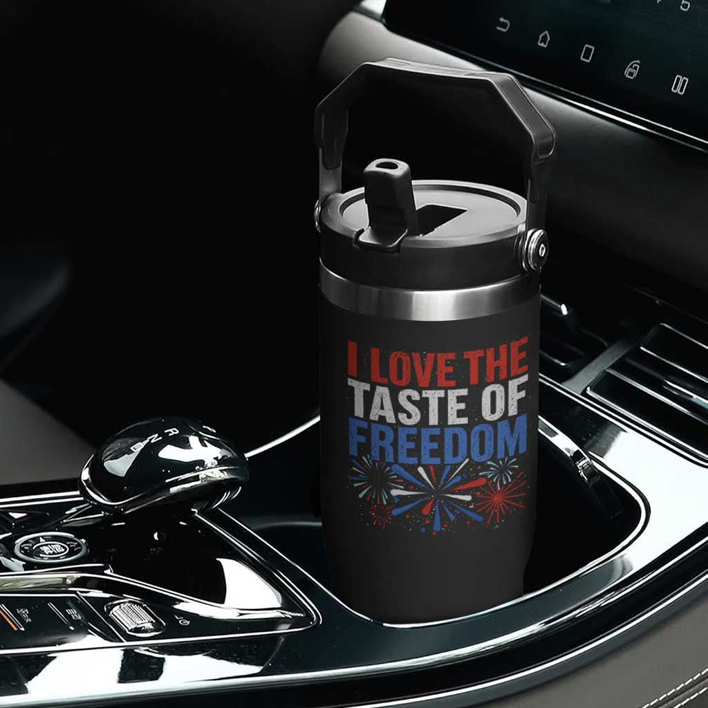 I Love The Taste Of Freedom Funny 4th of July Couple Matching Flip Straw Tumbler US Fireworks