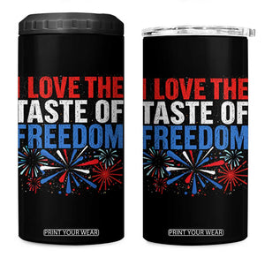 I Love The Taste Of Freedom Funny 4th of July Couple Matching 4 in 1 Can Cooler Tumbler US Fireworks