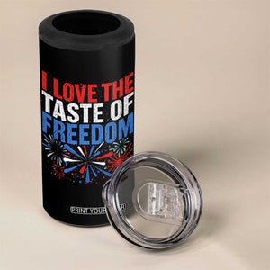 I Love The Taste Of Freedom Funny 4th of July Couple Matching 4 in 1 Can Cooler Tumbler US Fireworks