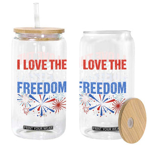 I Love The Taste Of Freedom Funny 4th of July Couple Matching Glass Can US Fireworks