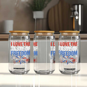 I Love The Taste Of Freedom Funny 4th of July Couple Matching Glass Can US Fireworks