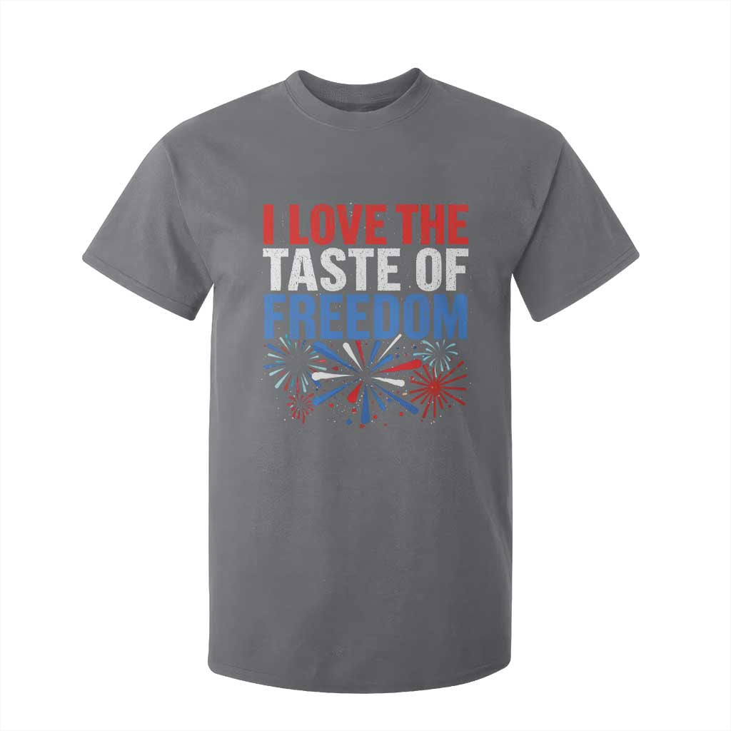 I Love The Taste Of Freedom Funny 4th of July Couple Matching T Shirt For Kid US Fireworks