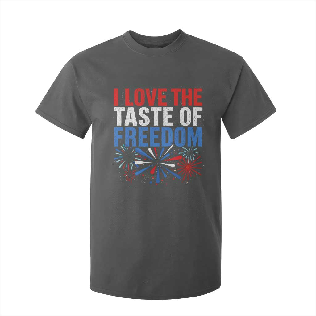 I Love The Taste Of Freedom Funny 4th of July Couple Matching T Shirt For Kid US Fireworks
