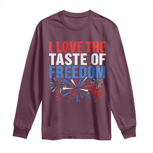 I Love The Taste Of Freedom Funny 4th of July Couple Matching Long Sleeve Shirt US Fireworks