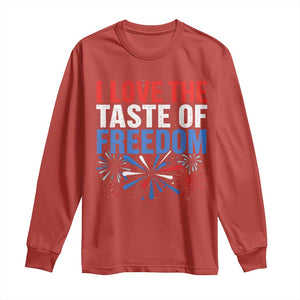 I Love The Taste Of Freedom Funny 4th of July Couple Matching Long Sleeve Shirt US Fireworks