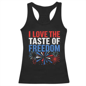 I Love The Taste Of Freedom Funny 4th of July Couple Matching Racerback Tank Top US Fireworks
