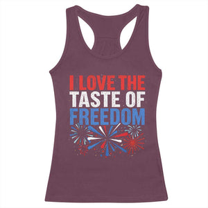 I Love The Taste Of Freedom Funny 4th of July Couple Matching Racerback Tank Top US Fireworks
