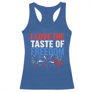 I Love The Taste Of Freedom Funny 4th of July Couple Matching Racerback Tank Top US Fireworks