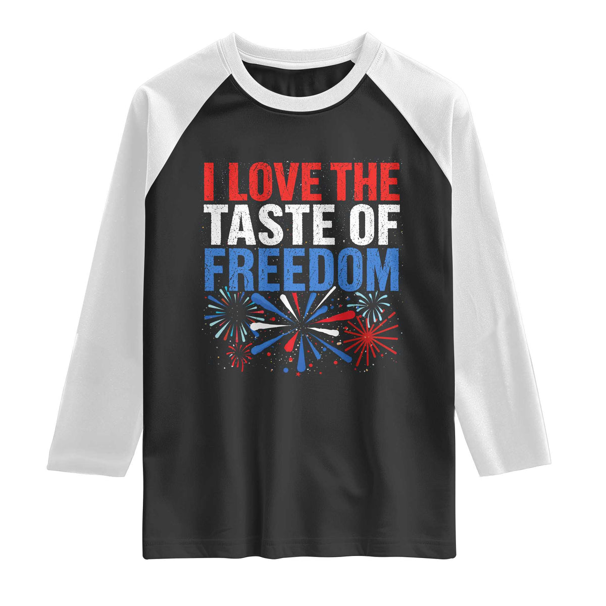 I Love The Taste Of Freedom Funny 4th of July Couple Matching Raglan Shirt US Fireworks