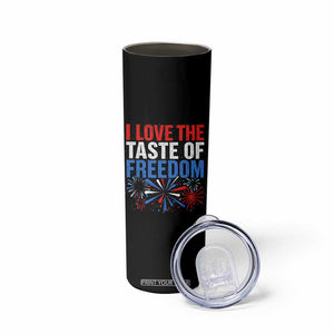 I Love The Taste Of Freedom Funny 4th of July Couple Matching Skinny Tumbler US Fireworks