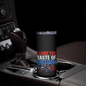 I Love The Taste Of Freedom Funny 4th of July Couple Matching Skinny Tumbler US Fireworks