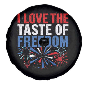 I Love The Taste Of Freedom Funny 4th of July Couple Matching Spare Tire Cover US Fireworks