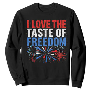 I Love The Taste Of Freedom Funny 4th of July Couple Matching Sweatshirt US Fireworks