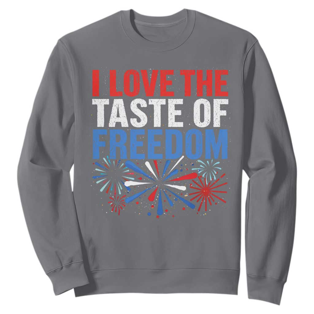 I Love The Taste Of Freedom Funny 4th of July Couple Matching Sweatshirt US Fireworks