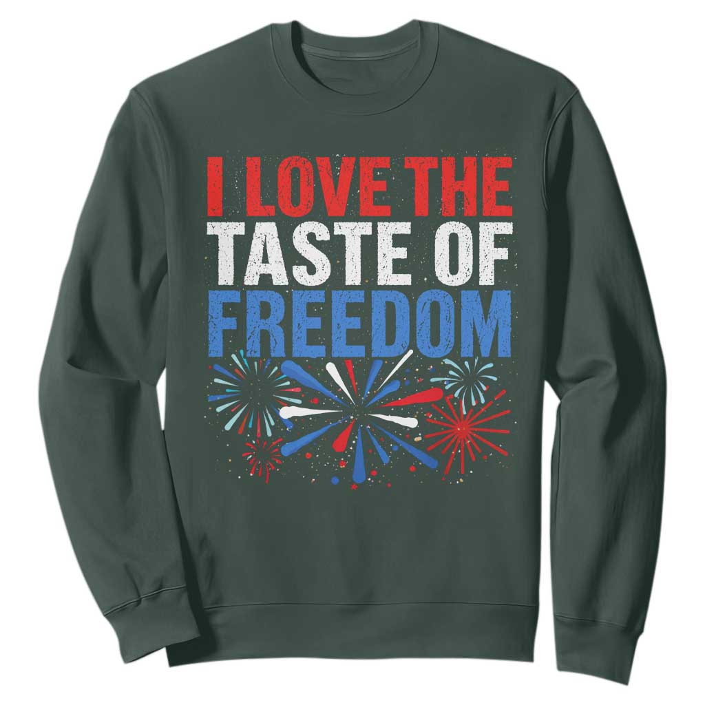 I Love The Taste Of Freedom Funny 4th of July Couple Matching Sweatshirt US Fireworks