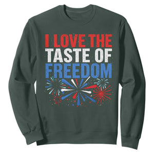 I Love The Taste Of Freedom Funny 4th of July Couple Matching Sweatshirt US Fireworks