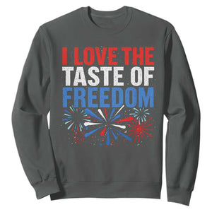 I Love The Taste Of Freedom Funny 4th of July Couple Matching Sweatshirt US Fireworks