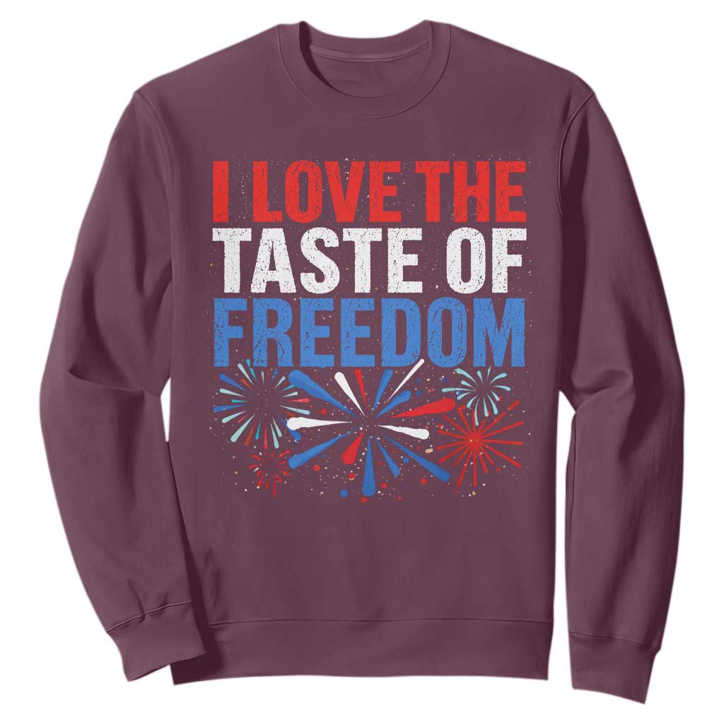 I Love The Taste Of Freedom Funny 4th of July Couple Matching Sweatshirt US Fireworks