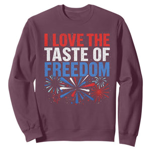 I Love The Taste Of Freedom Funny 4th of July Couple Matching Sweatshirt US Fireworks