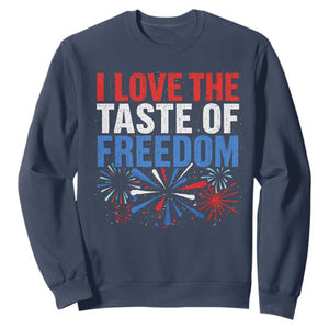 I Love The Taste Of Freedom Funny 4th of July Couple Matching Sweatshirt US Fireworks