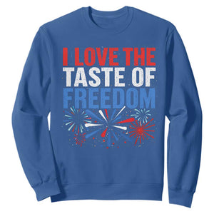 I Love The Taste Of Freedom Funny 4th of July Couple Matching Sweatshirt US Fireworks