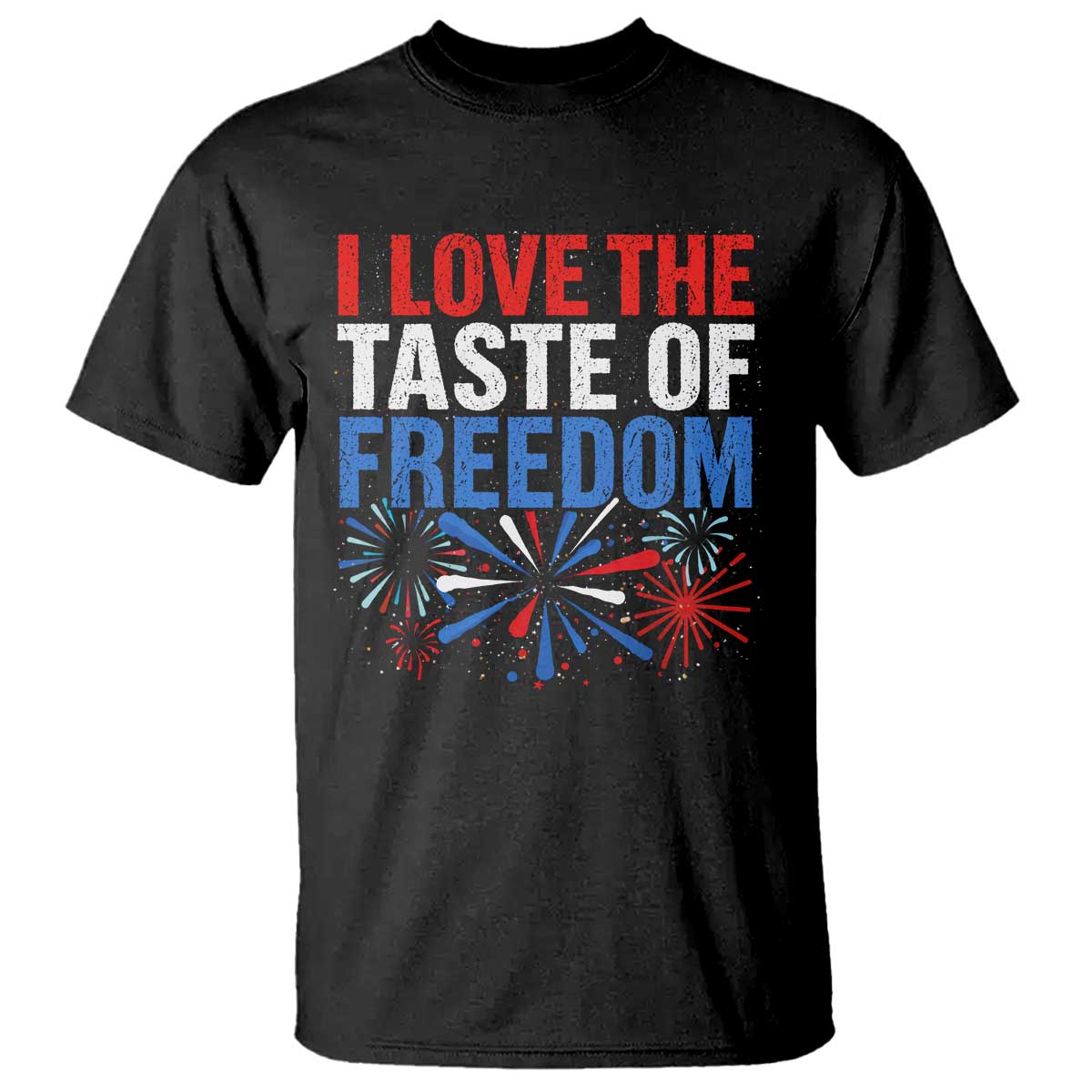 I Love The Taste Of Freedom Funny 4th of July Couple Matching T Shirt US Fireworks