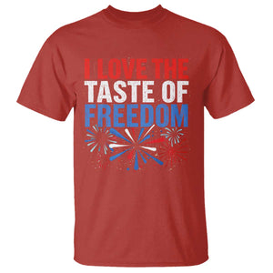 I Love The Taste Of Freedom Funny 4th of July Couple Matching T Shirt US Fireworks