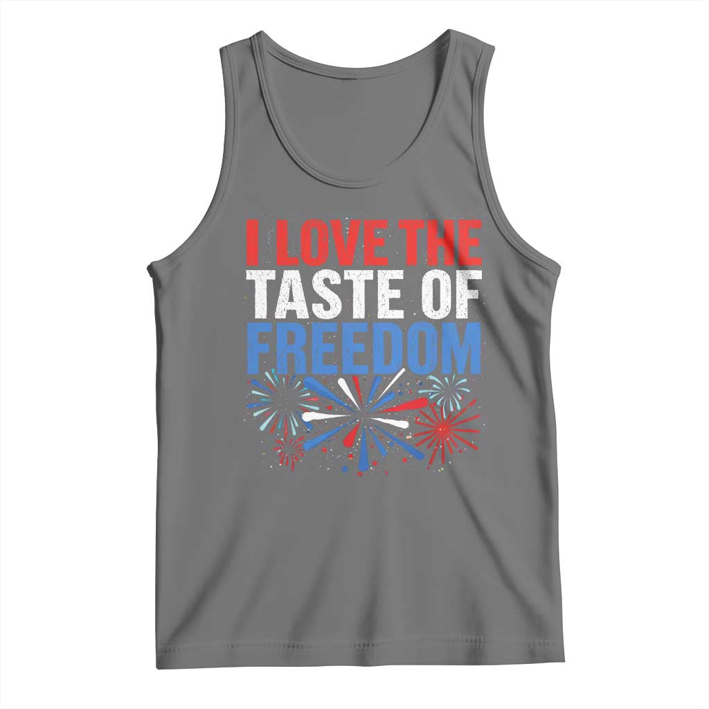 I Love The Taste Of Freedom Funny 4th of July Couple Matching Tank Top US Fireworks