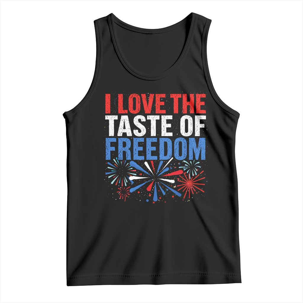 I Love The Taste Of Freedom Funny 4th of July Couple Matching Tank Top US Fireworks