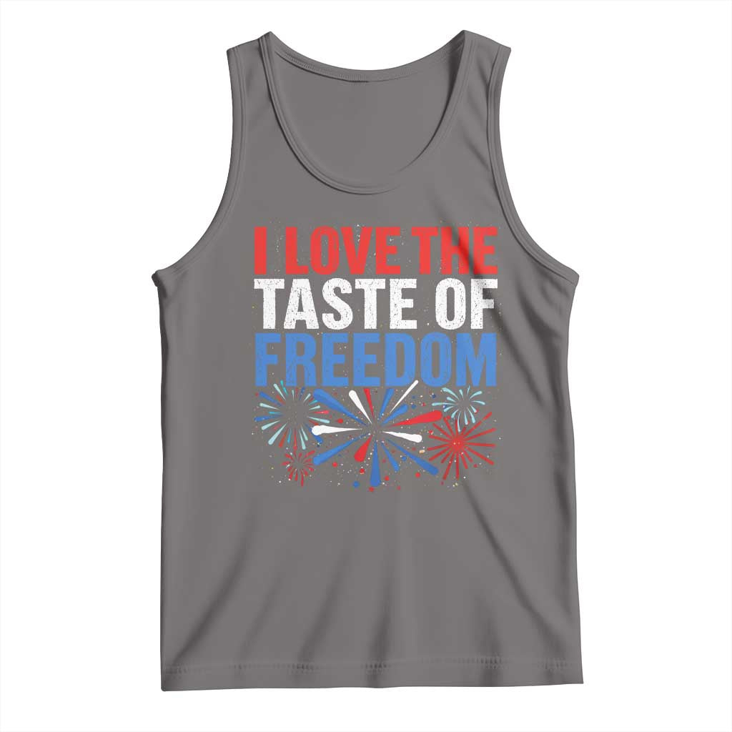 I Love The Taste Of Freedom Funny 4th of July Couple Matching Tank Top US Fireworks