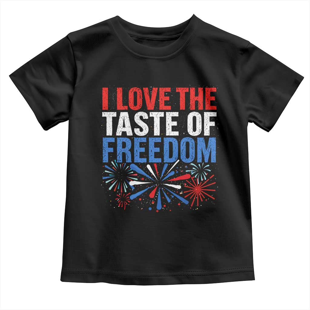 I Love The Taste Of Freedom Funny 4th of July Couple Matching Toddler T Shirt US Fireworks TS11 Black Print Your Wear