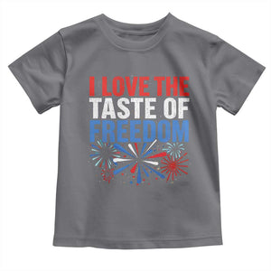 I Love The Taste Of Freedom Funny 4th of July Couple Matching Toddler T Shirt US Fireworks
