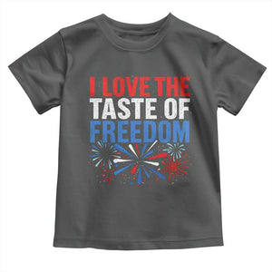 I Love The Taste Of Freedom Funny 4th of July Couple Matching Toddler T Shirt US Fireworks
