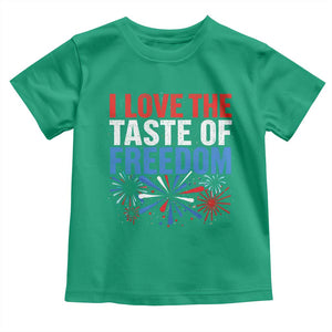 I Love The Taste Of Freedom Funny 4th of July Couple Matching Toddler T Shirt US Fireworks
