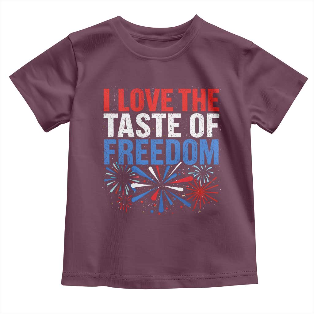 I Love The Taste Of Freedom Funny 4th of July Couple Matching Toddler T Shirt US Fireworks