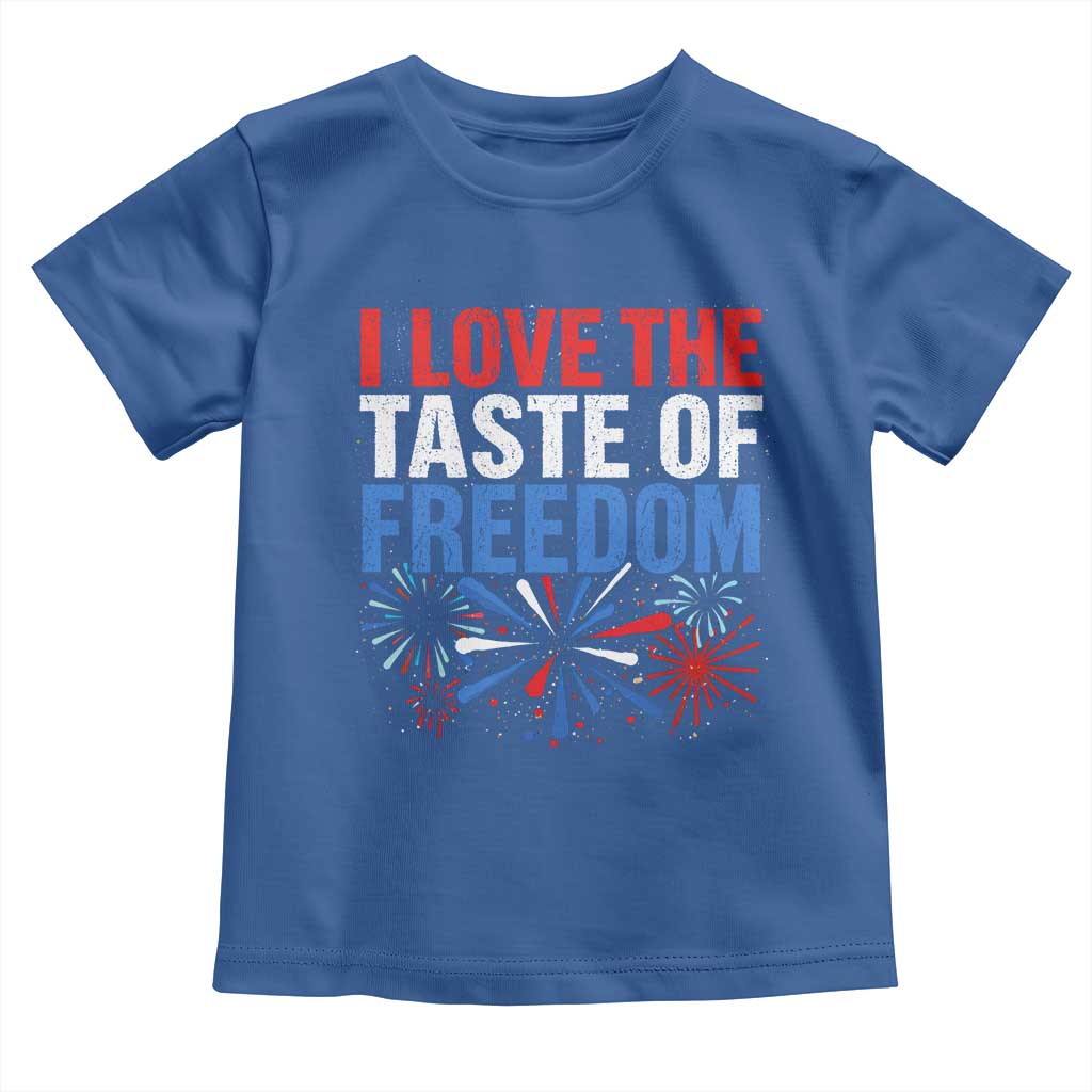 I Love The Taste Of Freedom Funny 4th of July Couple Matching Toddler T Shirt US Fireworks